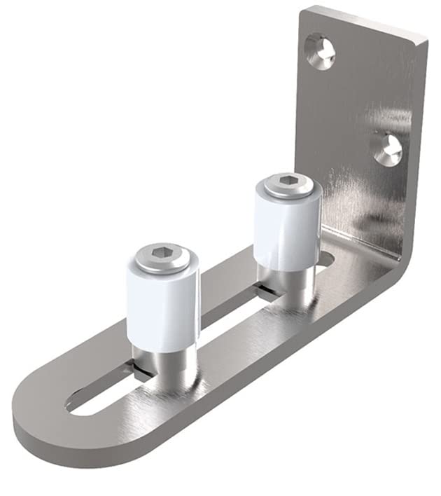 WOLFBIRD Adjustable Floor Guide Sliding Door Floor Guide for Wall/Door Bottom, Silver, 123 x 40 x 64 mm, Stainless Steel with Nylon Components