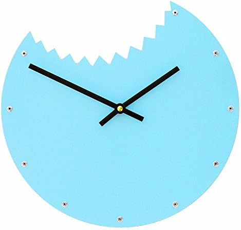 Shark Bite Medium Aqua Blue Wall Clock