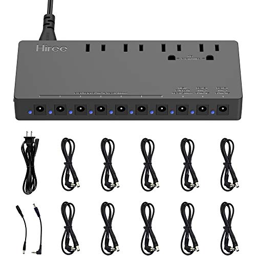 Hiree Guitar Pedal Power Supply Adapter Station Distributor 10 Isolated DC Output for 9V/12V/18V Effect PedalBoard with 4 AC Outlet for Charging Speaker, Musical Instruments - Thumbnail 6