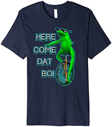 Mens Funny classic here comes dat vintage boi frog meme Small Navy