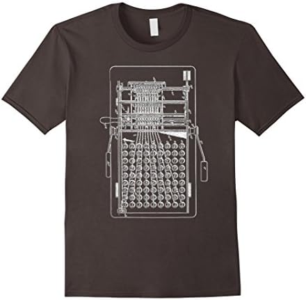 Men's Vintage 1880s Accounting Calculator Mechanical T-shirt Medium Asphalt
