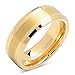100S JEWELRY 8mm Men's Tungsten Carbide Ring Wedding Band 14k Gold Plated Jewelry Bridal Size 8-16