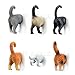 Cat Butt Refrigerator Magnets -Ready Gift Set of 6 for Cat and Pet Lovers - Home and Office Decoration