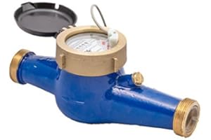 PRM 1-1/4 Inch Multi-Jet Brass Totalizing Water Meter with Pulse Output, Sealed Dry Dial, Internal Strainer, Horizontal Mounting, Epoxy-Coated, 104°F Max Temperature, Not for Potable Water