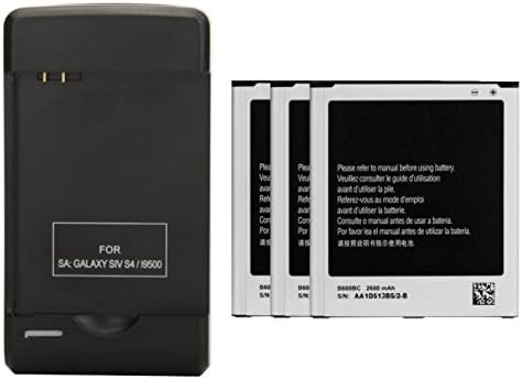 3 x 2600mAh Baterias de repuesto + Cargador de pared USB para Samsung Galaxy S4 GT-i9500, GT-i9505, SGH-M919, SCH-i545, SGH-i337, SPH-L720, B600BC