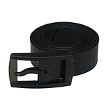 Mosunx(TM) Men's Unisex Smooth Silicone Rubber Plastic Buckle Leather Belt (Black)