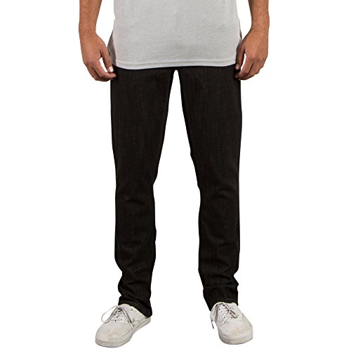 Volcom Men's Vorta Slim Fit Stretch Denim Jean, Black Rinser, 34X32