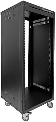 AxcessAbles RK 22U Rack-Mount Cabinet Case w/Caster Wheels (Compatible with US 5mm & European 6mm Rack Standards.) Rack for AV, DJ, Home Theater, Network, Server, Computer, Electronics