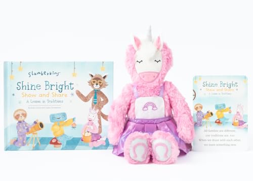 Slumberkins Show & Share Sparkle Unicorn Kin Set - Promotes Building Connections, Empathy & Holiday Joy - Gifts for Boys & Girls