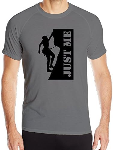 Just Me Rock Climbing Mens Running Performance Base Layer Workout T-shirts