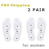 MindInSole Acupressure Magnetic Massage Foot Therapy Reflexology Pain Relief Shoe Insoles 2 Pairs Washable One Size for Women