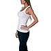 Sofra Women's Tank Top Cotton Ribbed White Medium