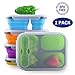 Dalebox Collapsible Lunchbox - Airtight Expandable Silicone 3 Compartments Large Bento Box Kit-BPA Free, Safe in Microwave, Dishwasher & Freezer (1 Pack) (Blue)