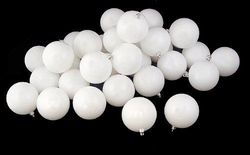 32ct Matte Winter White Shatterproof Christmas Ball Ornaments 3.25