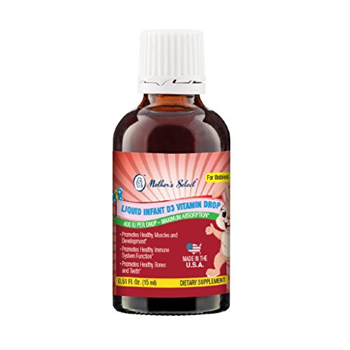 Mother’s select baby vitamin d3, 400 iu liquid d3 dro…