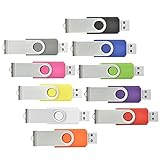 Flash Drive 4GB Bulk, Pen Drive AreTop USB2.0 Flash Drive Memory Stick Swivel Thumb Drives for Fold Date Storage (Pack 10Pcs-Multicolors)