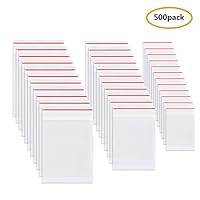 Plastic Poly Zipper Bags, 3 Sizes Assorted Resealable Zipper Bags (2.4 x 3.5/3.5 x 5/4 x6 inch), 500pcs Clear Poly Zipper Bags 2 Mil Resealable Ziplock Storage Plastic Bag for Jewelry, Crafts