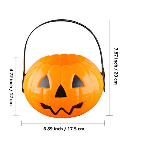 Plastic Pumpkin Bucket Halloween Pumpkin Basket for Trick or Treat Candy Bucket Pumpkin Halloween Costume Toddler Orange