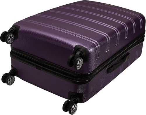 Rockland Melbourne Hardside Expandable Luggage with Spinner Wheels, Purple 24