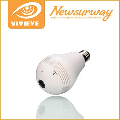 360°Wide Angle Fisheye WiFi IP Hidden Camera Bulb LED Lights 960P HD Indoor Spy Security Camera for Android IOS APP Remote View Spy Nanny Camera Support MAX 128G