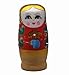 Red Set of 5 Cutie Nesting Dolls Matryoshka Madness Russian Doll
