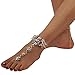 Holylove Foot Jewelry for Women Barefoot Sandals Beach Crystal Anklets Chains Wedding Vocation 1 Pair with Gift Box – HLAB007 Crystal