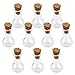 10Pcs Mini Glass Cork Bottle Flat Bulb Jars Vials Wish Bottle Love Note
