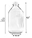 Two-Quart Glass Milk Bottle with Side Grip (1-Pack); Clear Glass Rectangular Vintage Style Half Gallon Jug Great for Storing Milk, Juice & Water in Fridge, Includes Extra Lid