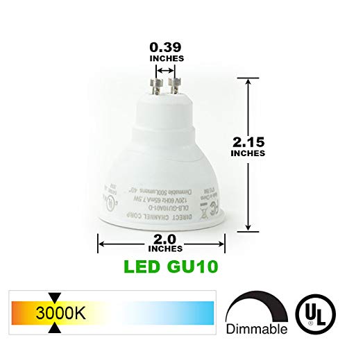 Direct-Lighting Brand H System 3-Lights GU10 7.5W LED (500 lumens Each) Track Lighting Kit 3000K Warm White Bulbs Included HT-50154L-330K-BS (Brushed Steel) - Thumbnail 2