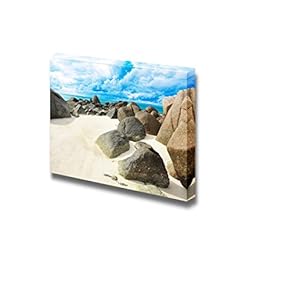 Canvas Prints Wall Art - Rocks and Sand on The Seashore - Lipe Island Thailand | Modern Wall Decor/Home Decoration Stretched Gallery Canvas Wrap Giclee Print. Ready to Hang - 12" x 18"