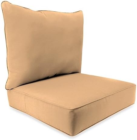 24-Inch x 24-Inch 2-Piece Deep Seat Chair Cushion in Sunbrella Canvas Camel