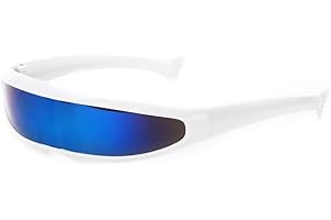 Ocean Line Futuristic Narrow Cyclops Sunglasses UV400 Personality Mirrored Lens