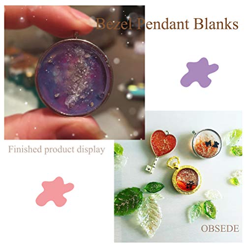 OBSEDE Round Open Bezel Pendants Charms Resin Molds for Jewelry Findings Pressed Flower Frame Hollow Trays 25mm 30pcs