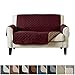 Home Fashion Designs Reversible Loveseat Protector. Furniture Protector for Living Room with Secure Straps. Furniture Protectors for Kids, Dogs and Pets. (Love Seat, Burgundy/Taupe)