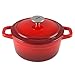 Zelancio Cookware 3-Quart Enameled Cast Iron Dutch Oven Cooking Dish with Lid, Cayenne Red