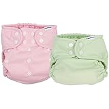 Gerber 2 Piece It's a Snap All-in-One Cloth Diaper, Pink/Green