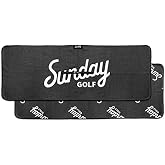 Sunday Golf Microfiber Golf Towel 14 x 40 inches| Premium Fabric | Waffle Pattern with Center Slit