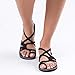 Plaka Palm Leaf Flat Summer Sandals for Women | Perfect for the Beach Walking & Dressy Occasions | Black | Size 7