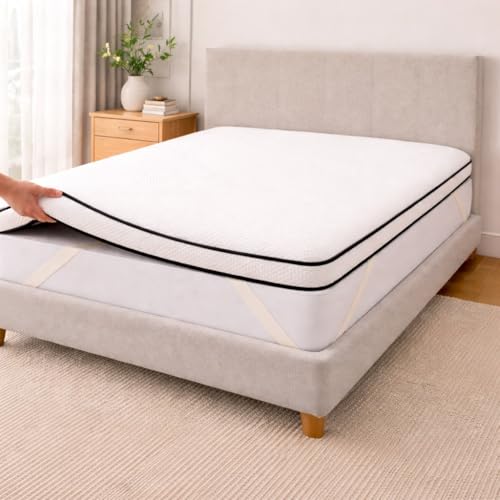 CasaVora Homes High Density Soft Foam Mattress Topper (10cm Thickness) | Premium Knitted Fabric | Plush Comfort & Support | Breathable, Durable, Luxury Bed Topper (Super King - 200 x 200 cm)