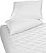 Utopia Bedding Quilted Fitted Mattress Pad, Twin Size, Elastic Fitted Mattress Topper Protector and Cover Stretches up to 16 Inches Deep, Machine Washable (White)