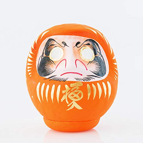 Daruma 12cm, Made of Mache Paper, Size 2 (Orange)