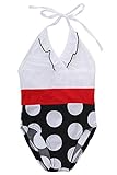 Little Girls Polka Dot Halter Backless One-piece Swimwear