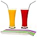 Kitchen Up Straws Set Extra Long, Regular Size Reusable Drinking Natural Bent Straw: 6 Silicone + 4 Stainless Steel Best 18/10 + 3 Brushes + 1 Travel Pouch