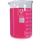 Bomex Scientific 5000ml Glass Beaker 3.3 Borosilicate Glass Double Scale Graduated…