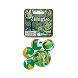 BSN Jungle 1 Shooter & 24 Player Marbles with 2 Display Rings, Green & Orange