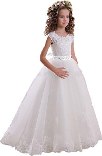 CHA88 Girl's First Communion Dress Flower Girl's Dress for Wedding CHA88057W/W-US6