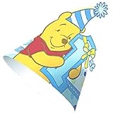 Winnie the Pooh 1st Birthday Boy Paper Party Hats 8ct ~ Party Supplies