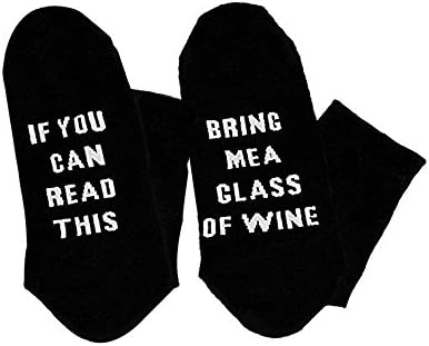 Nastafi Comfort Cotton Socks "If you can read this bring me a glass of wine"
