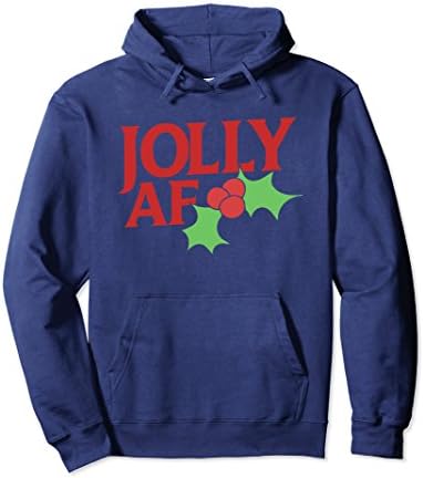 Unisex Jolly AF pullover hoodies fun festive Christmas party hoodie 2XL Navy