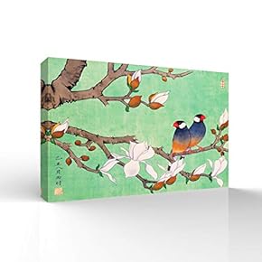 Wall26-Canvas Wall Art-Classcial Flower and Bird Painting-Giclee Painting Wall Art for Bedroom Living Room Home Decoration - 12x18 inches